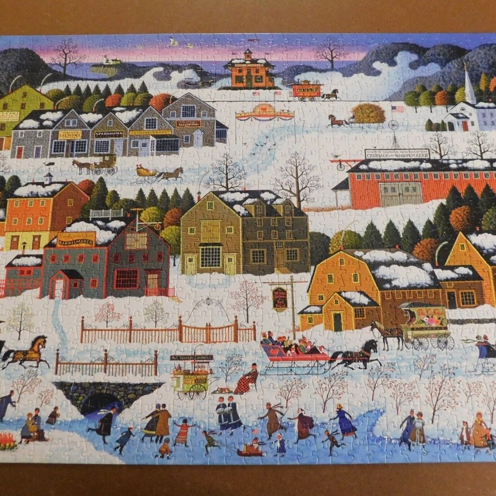 Charles Wysocki Hickory Haven Canal Holiday Collection 1000 Piece Jigsaw Puzzle